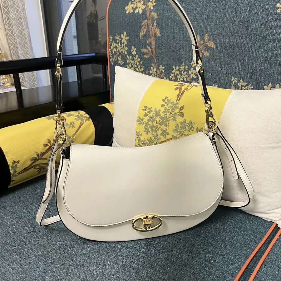 GARAVANI OHVAL Large Calfskin Bag with VLOGO Signature Rotating Clasp