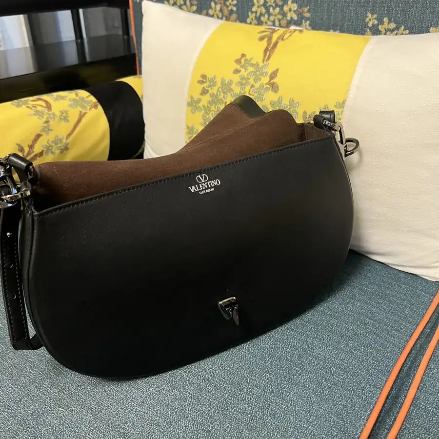 GARAVANI OHVAL Large Calfskin Handbag with VLOGO Signature Rotating Clasp