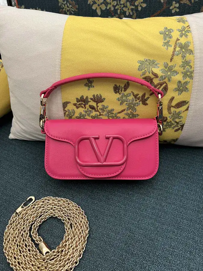 Garavani MINI LOCÒ Calfskin Handbag with Colorful VLogo Signature