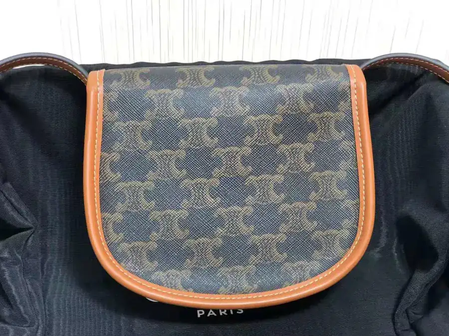 CELIN* BESACE Mini TRIOMPHE Embossed Handbag