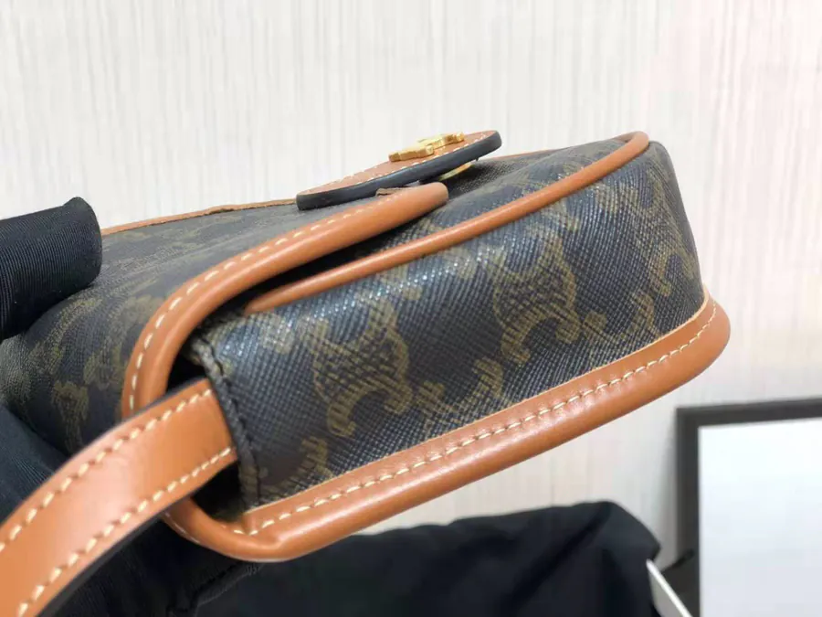 CELIN* BESACE Mini TRIOMPHE Embossed Handbag