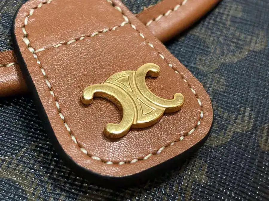 CELIN* BESACE Mini TRIOMPHE Embossed Handbag