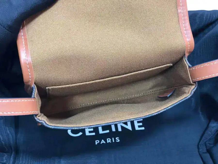 CELIN* BESACE Mini TRIOMPHE Embossed Handbag