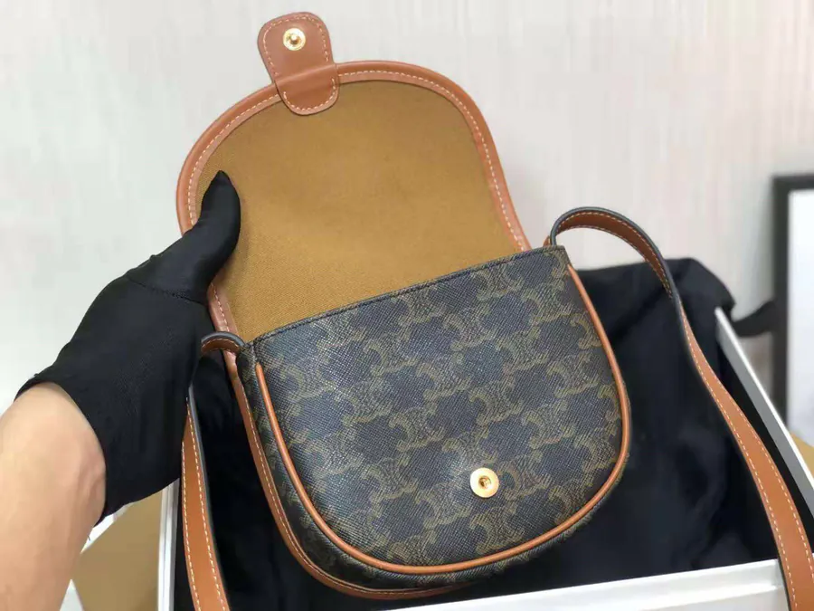 CELIN* BESACE Mini TRIOMPHE Embossed Handbag