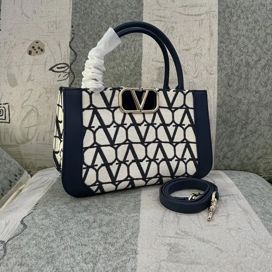GARAVANI VLOGO Signature Mini Handbag with Leather Trim and Front Logo