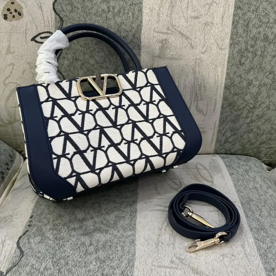 GARAVANI VLOGO Signature Mini Handbag with Leather Trim and Front Logo