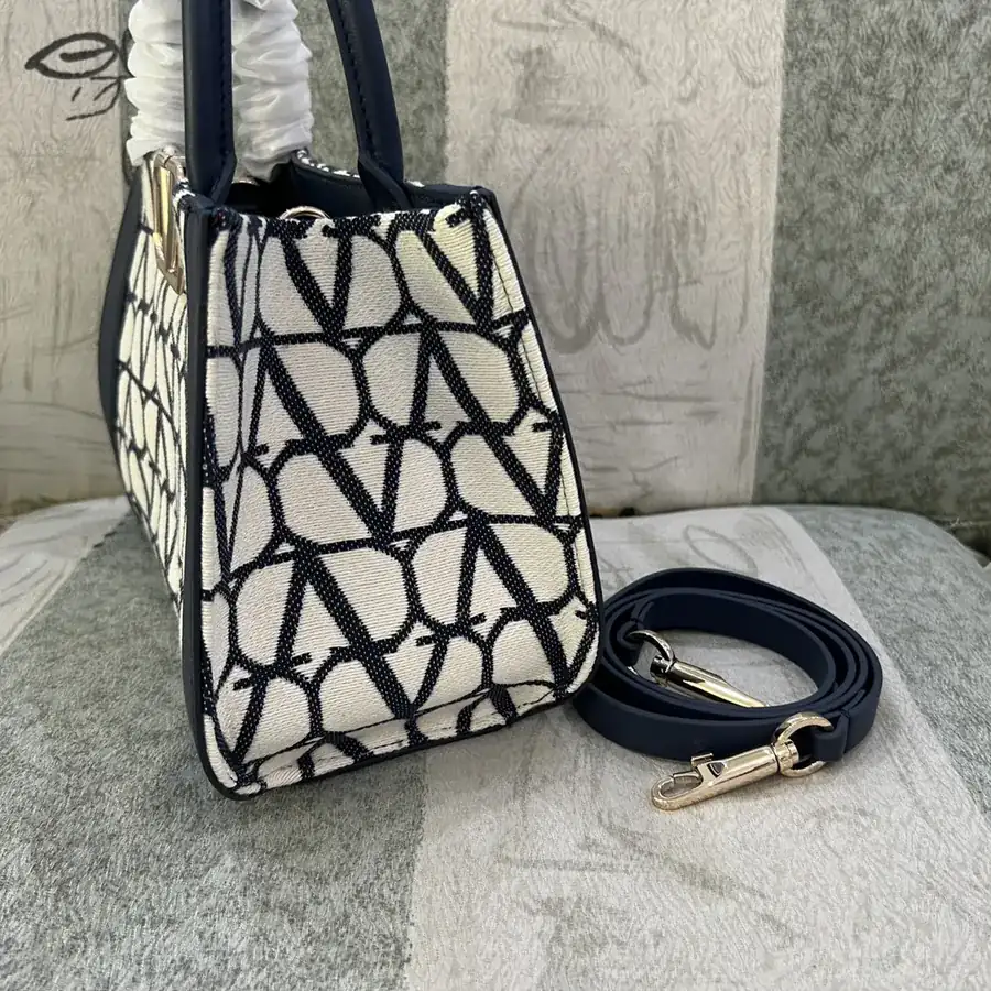 GARAVANI VLOGO Signature Mini Handbag with Leather Trim and Front Logo