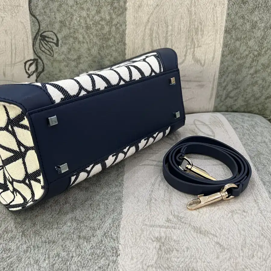 GARAVANI VLOGO Signature Mini Handbag with Leather Trim and Front Logo