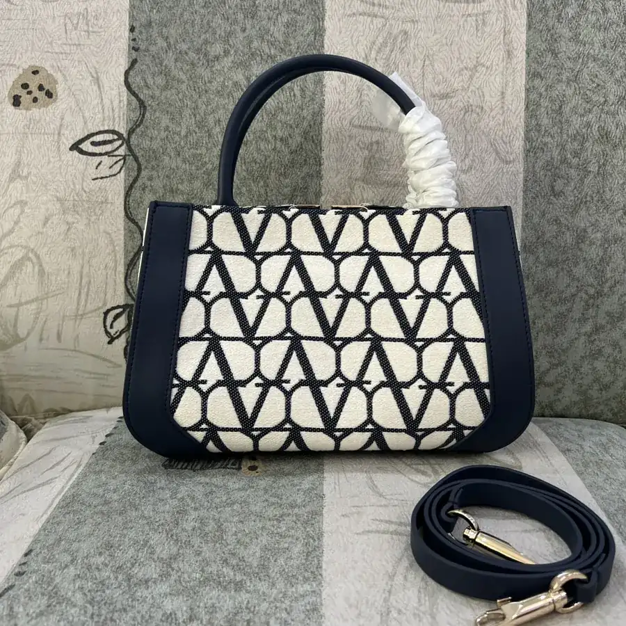 GARAVANI VLOGO Signature Mini Handbag with Leather Trim and Front Logo