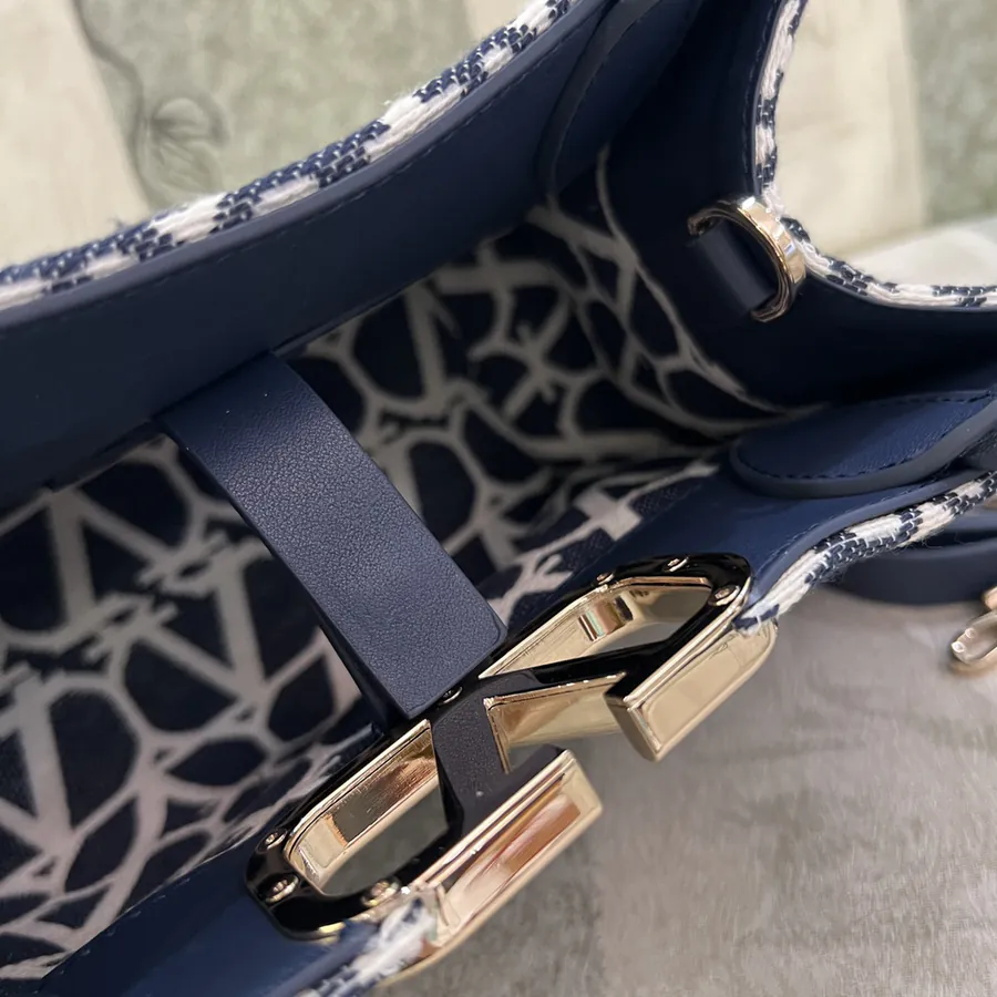 GARAVANI VLOGO Signature Mini Handbag with Leather Trim and Front Logo
