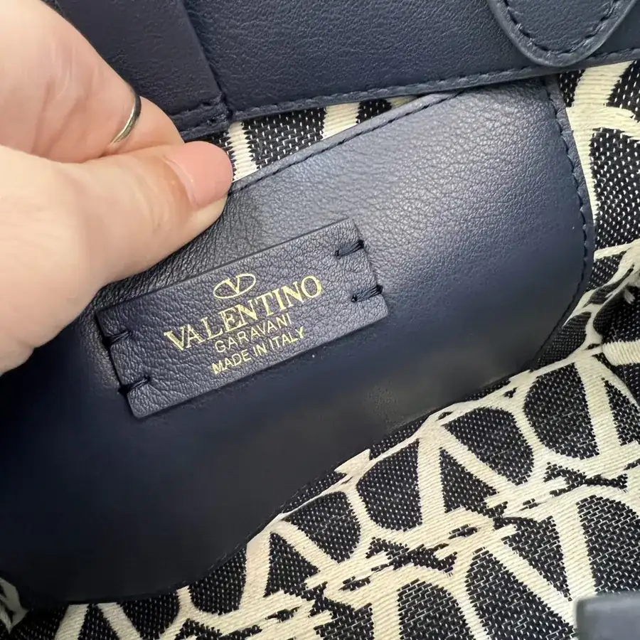 GARAVANI VLOGO Signature Mini Handbag with Leather Trim and Front Logo