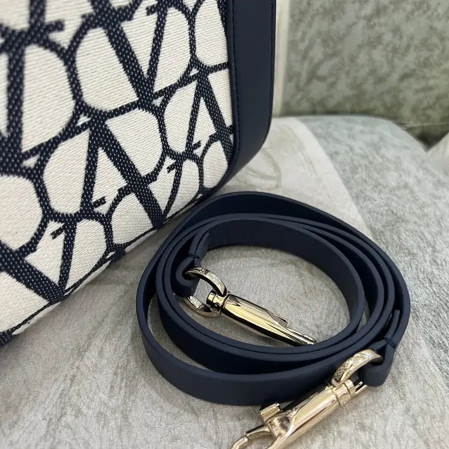 GARAVANI VLOGO Signature Mini Handbag with Leather Trim and Front Logo