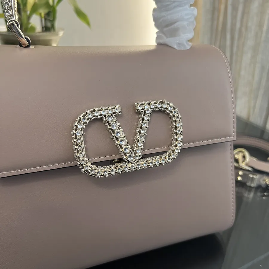 VSLING Small Handbag with Crystal Accents and Adjustable Strap