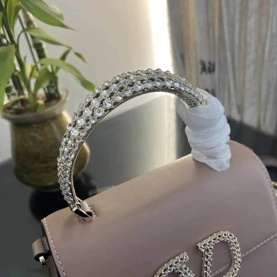 VSLING Small Handbag with Crystal Accents and Adjustable Strap