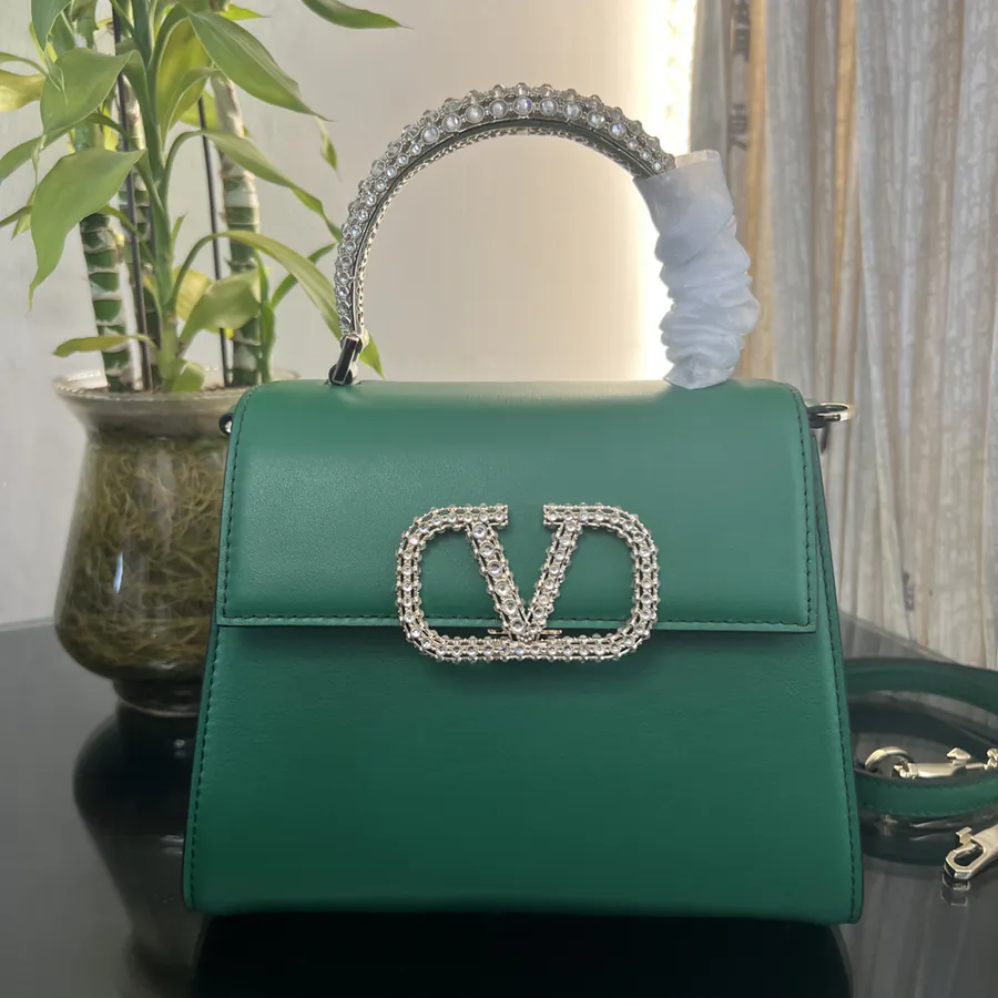 VSLING Small Calfskin Handbag with Adjustable Strap