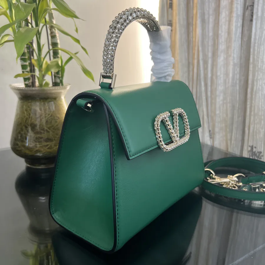 VSLING Small Calfskin Handbag with Adjustable Strap