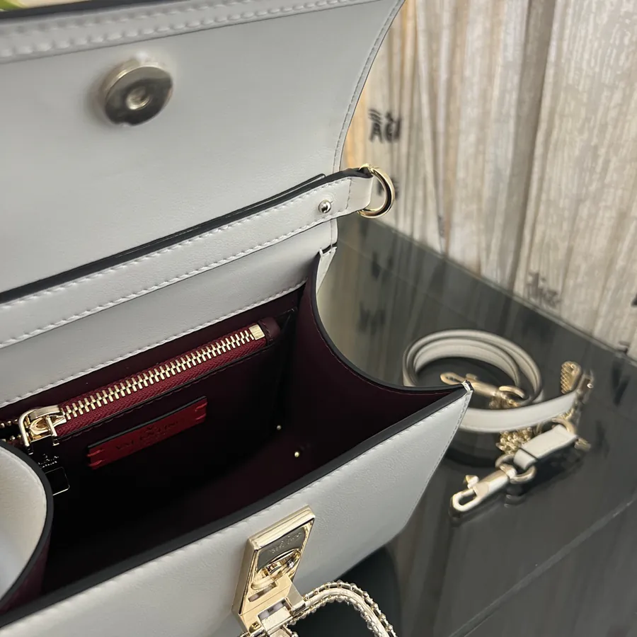 VSLING Mini Calfskin Handbag with Adjustable Strap