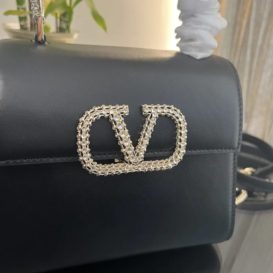 VSLING Small Handbag with Swarovski® Imitation Crystal Decor, Adjustable Strap