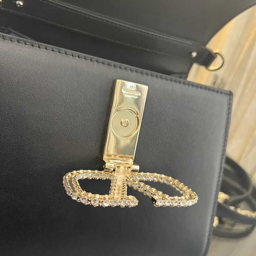 VSLING Small Handbag with Swarovski® Imitation Crystal Decor, Adjustable Strap