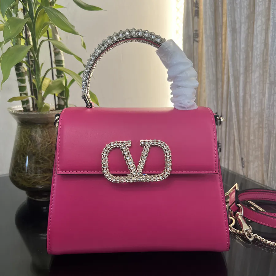 VSLING Small Calfskin Handbag with Adjustable Strap