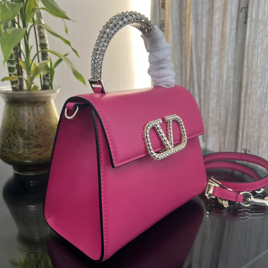 VSLING Small Calfskin Handbag with Adjustable Strap