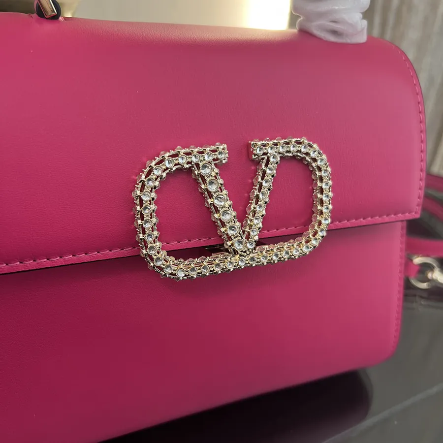 VSLING Small Calfskin Handbag with Adjustable Strap