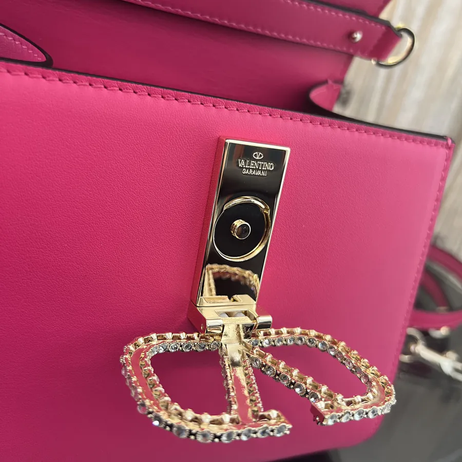 VSLING Small Calfskin Handbag with Adjustable Strap