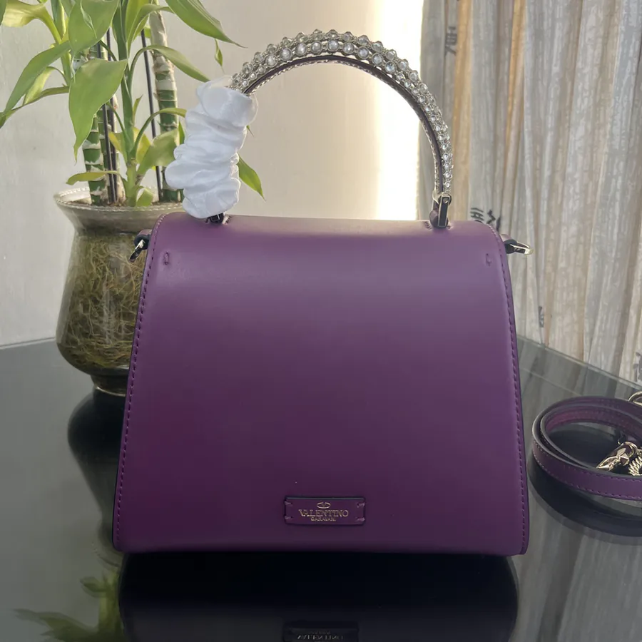 VSLING Small Handbag with Crystal Accents and Adjustable Strap