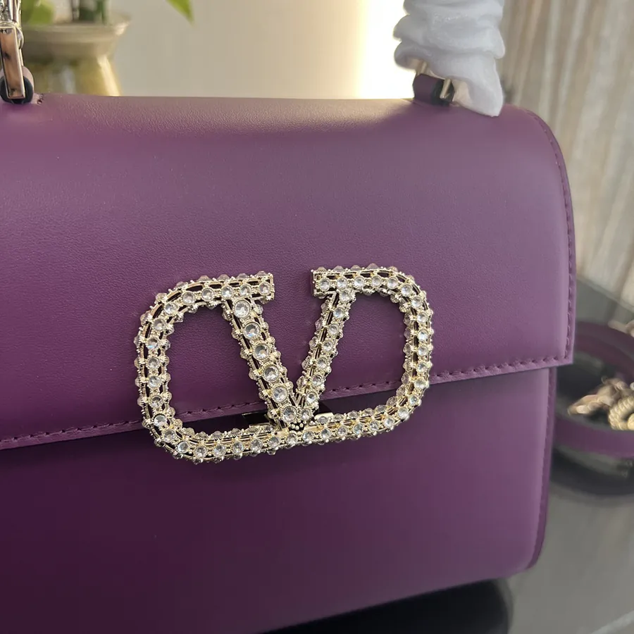 VSLING Small Handbag with Crystal Accents and Adjustable Strap