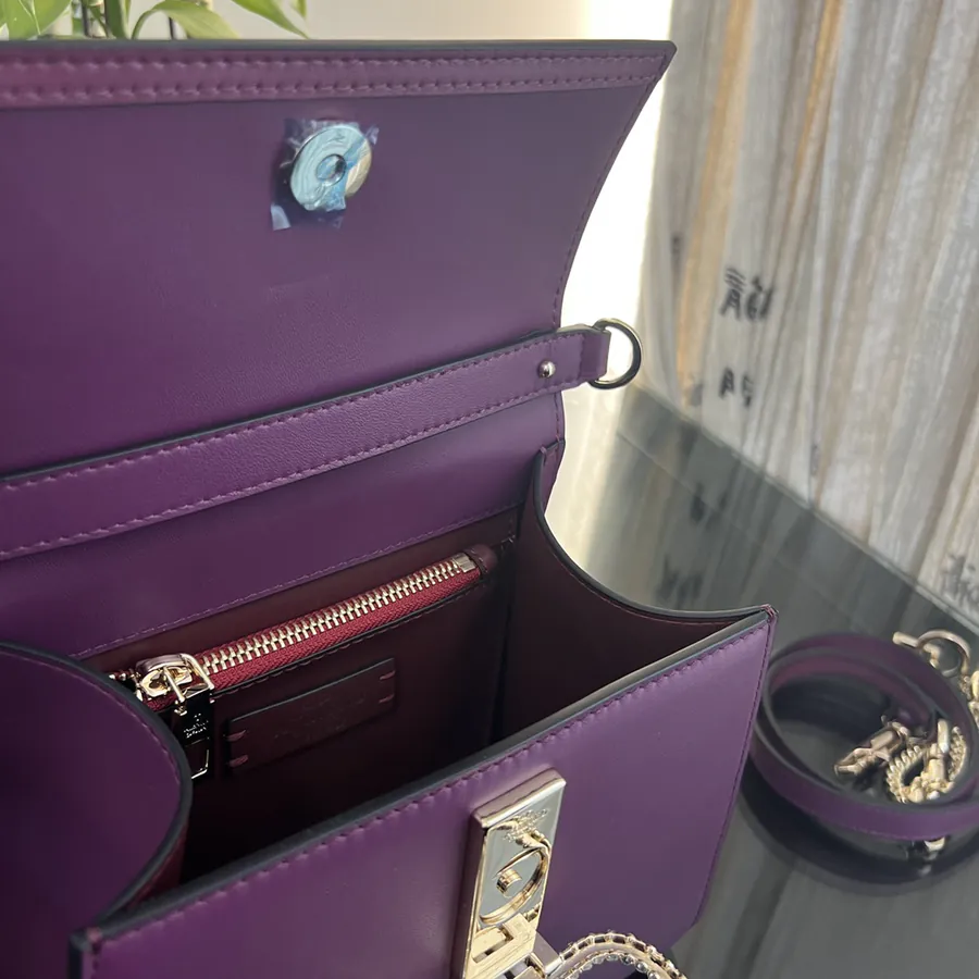 VSLING Small Handbag with Crystal Accents and Adjustable Strap