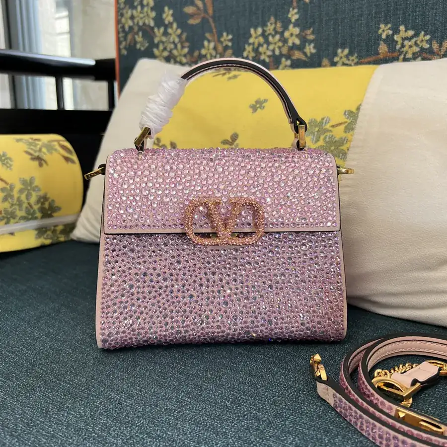 VSLING Mini Alligator Print Calfskin Handbag with Adjustable Strap
