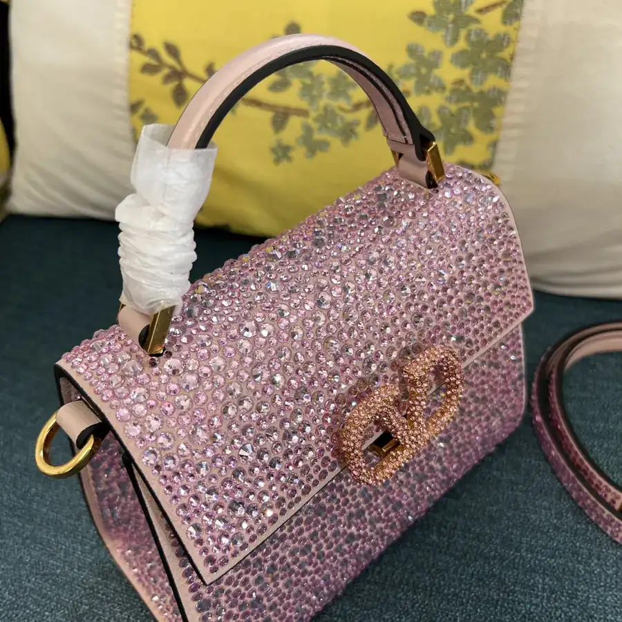 VSLING Mini Alligator Print Calfskin Handbag with Adjustable Strap