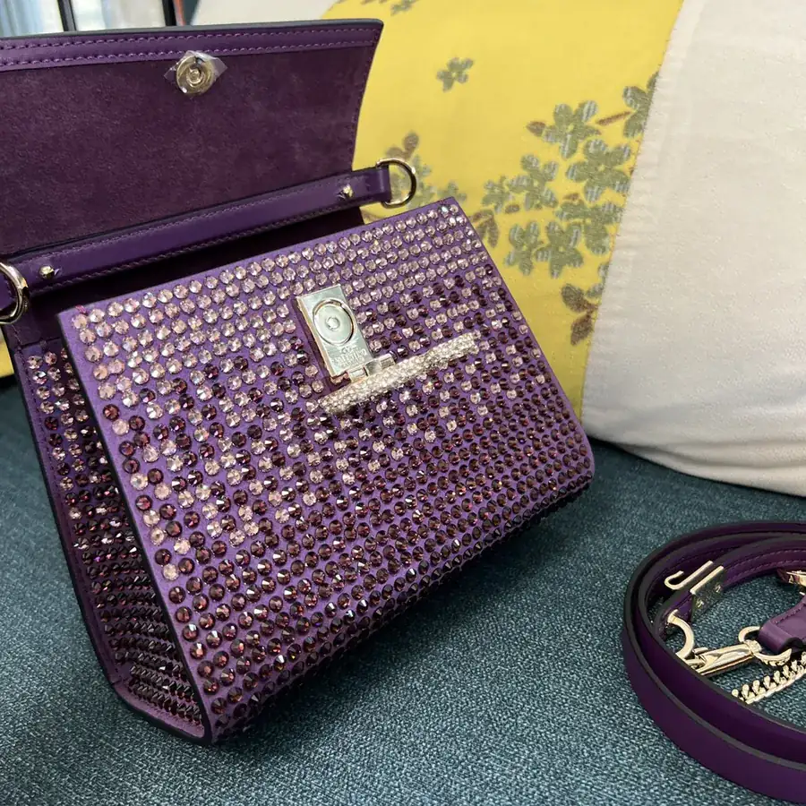 VSLING Mini Alligator Skin Handbag with Adjustable Strap