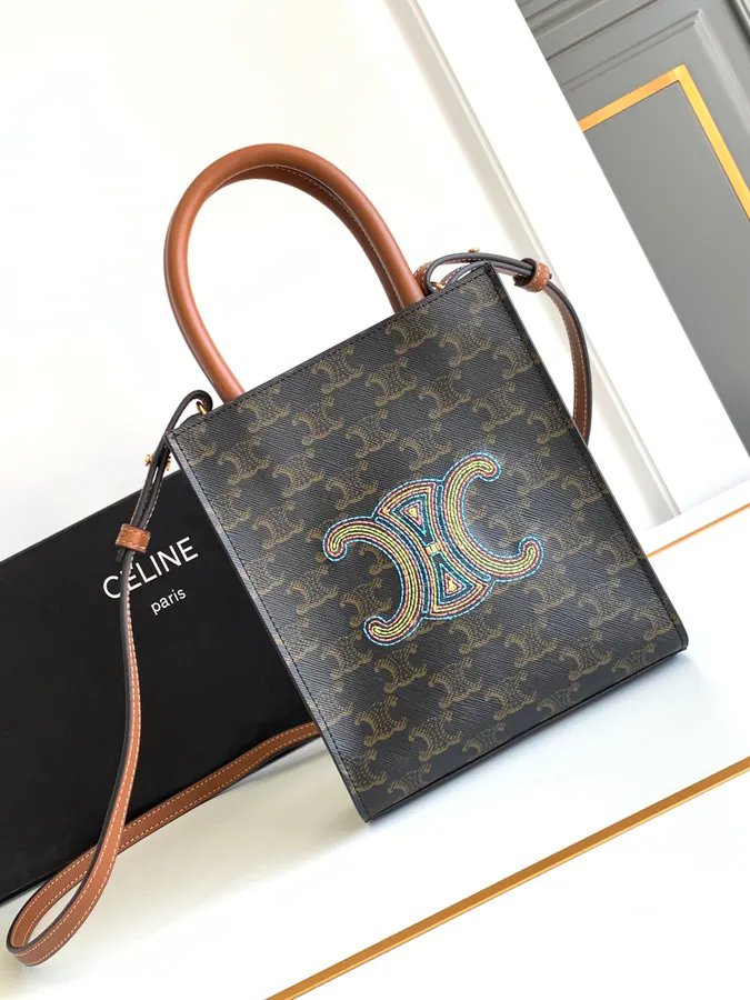 CELIN E CABAS Mini Embroidered Calfskin Crossbody Bag