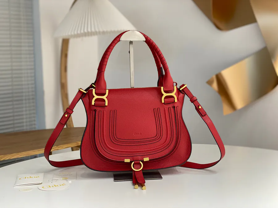 Chloé Marcie Bucket Bag in Red