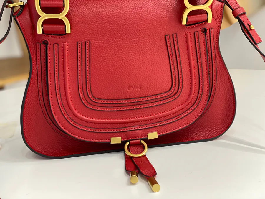 Chloé Marcie Bucket Bag in Red
