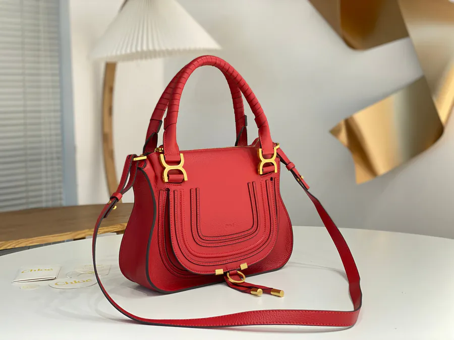 Chloé Marcie Bucket Bag in Red