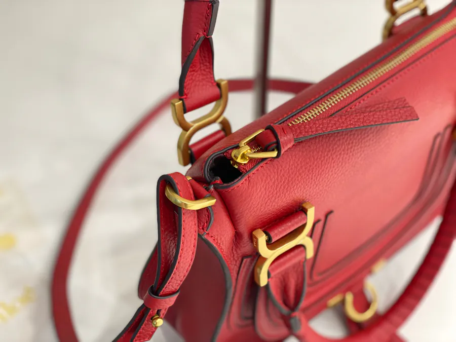 Chloé Marcie Bucket Bag in Red