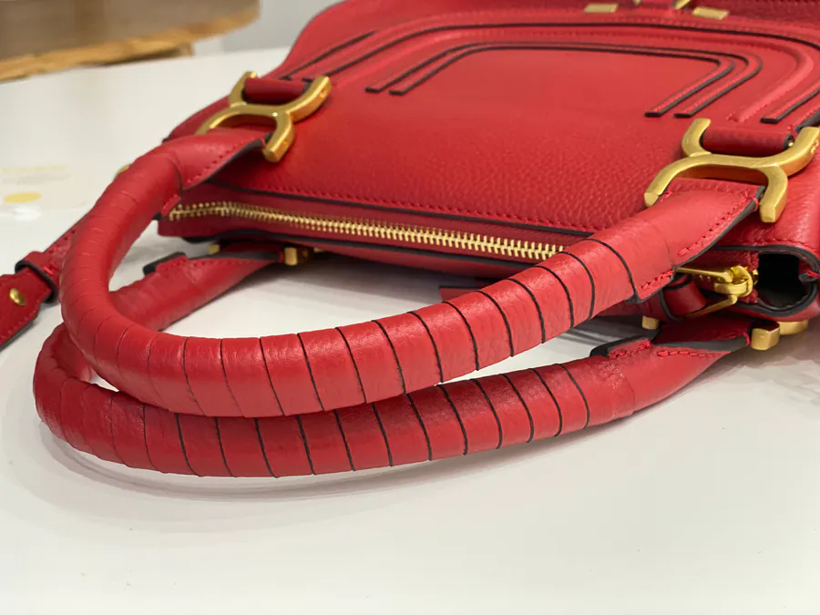 Chloé Marcie Bucket Bag in Red