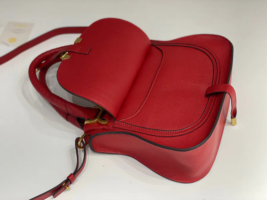 Chloé Marcie Bucket Bag in Red