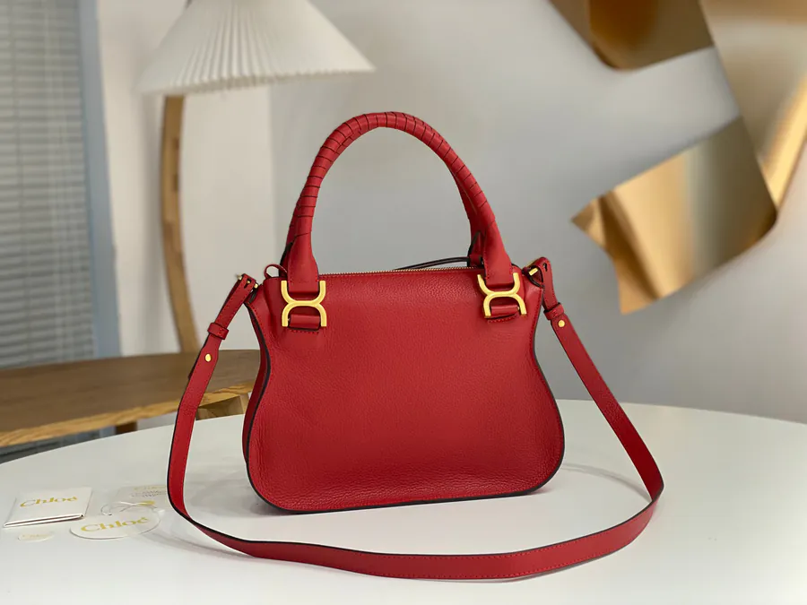 Chloé Marcie Bucket Bag in Red