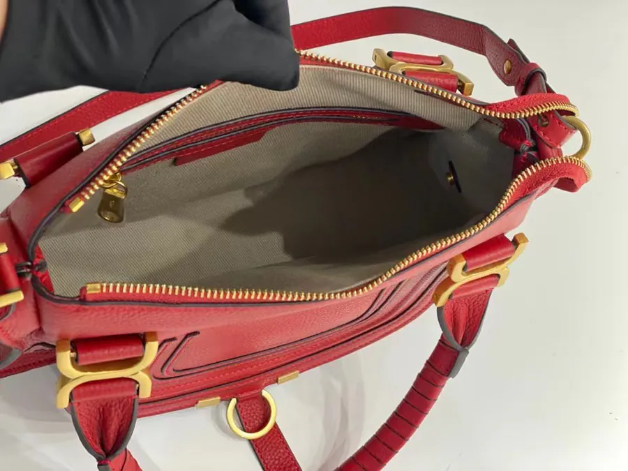 Chloé Marcie Bucket Bag in Red