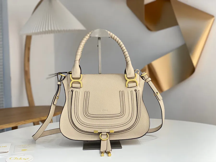Chloé Marcie Bucket Bag in Beige