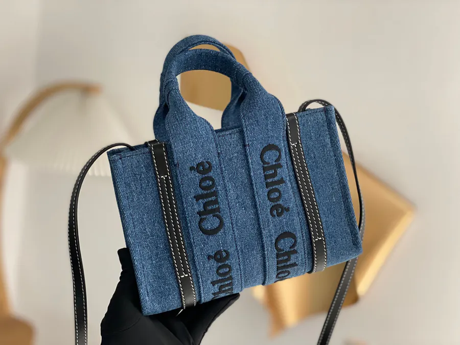 Chloe Woody Mini Tote Bag with Shoulder Strap