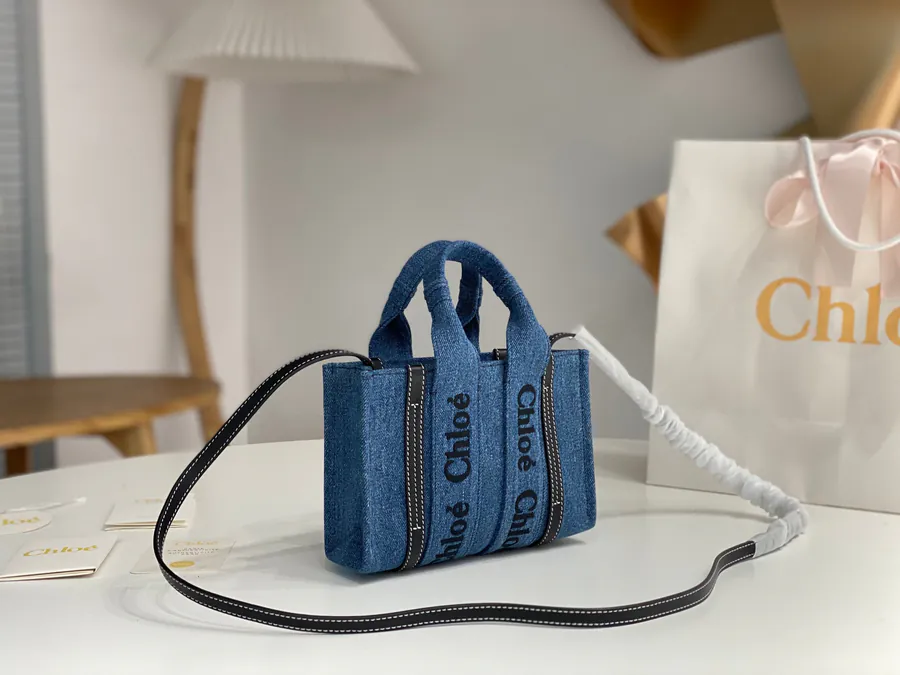 Chloe Woody Mini Tote Bag with Shoulder Strap