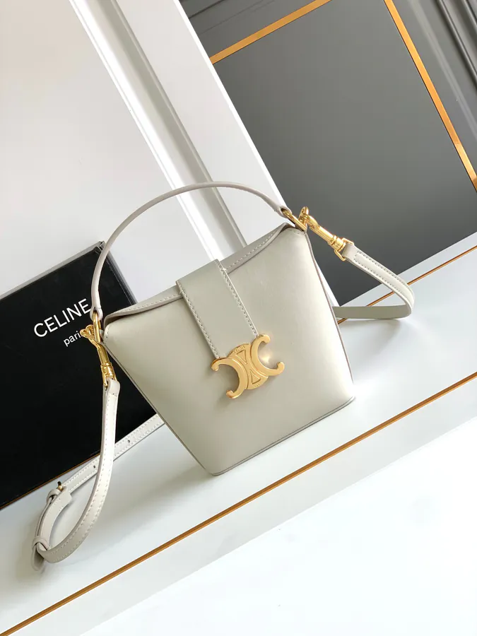 CELIN E TRIOMPHE Mini Calfskin Bucket Bag