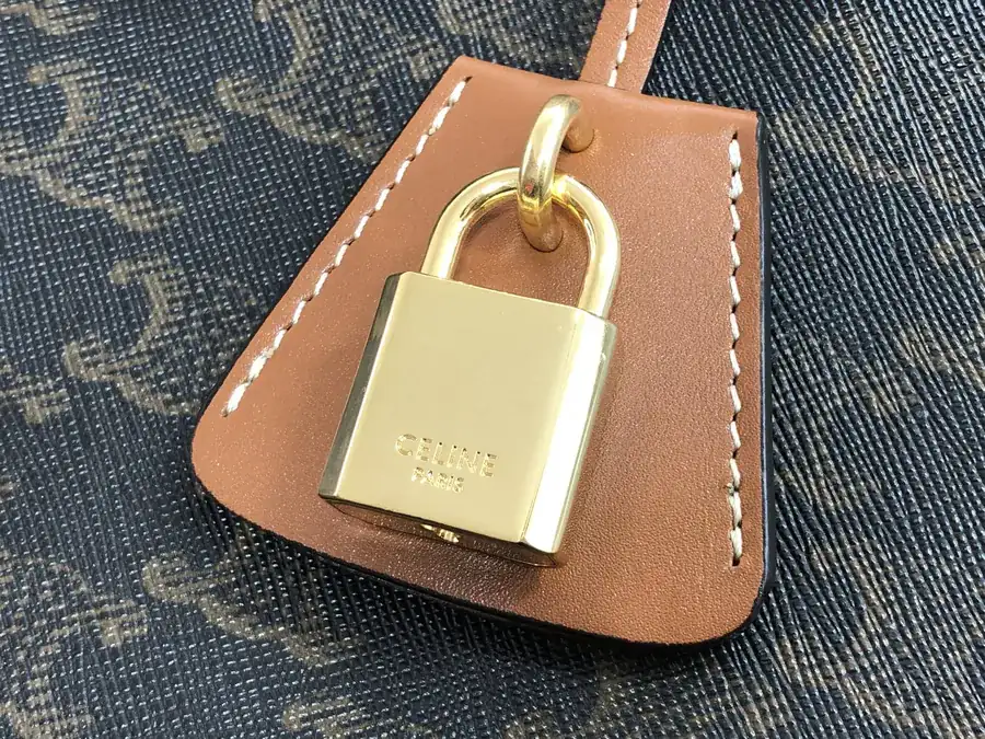 CELIN* CABAS Mini Tote Handbag with Leather Trim