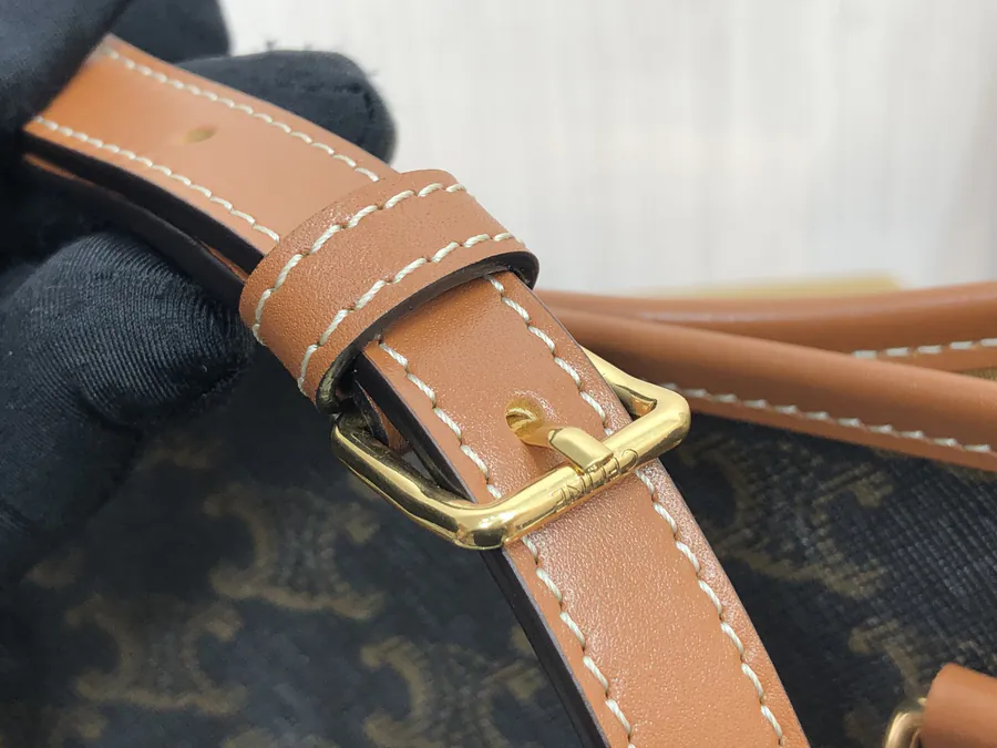 CELIN* CABAS Mini Tote Handbag with Leather Trim