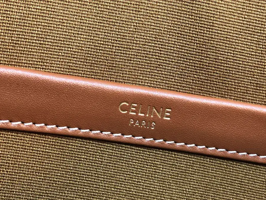 CELIN* CABAS Mini Tote Handbag with Leather Trim