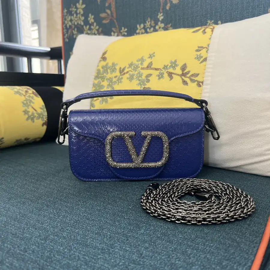 V Garavani Mini Loc Handbag in Snake Print